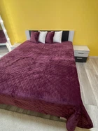 Покрывало ТЕП велюровое Velour Ромб круглый Марсала полуторное 150х210 см Двустороннее