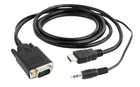 Кабель Cablexpert HDMI - VGA+3.5 мм V 1.4 (M/M), 1.8 м, черный пакет (A-HDMI-VGA-03-6)