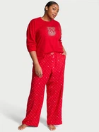 Жіноча піжама (штани+лонгслів) Victoria's Secret (3226437712099) Flannel Long-Sleeve S червона