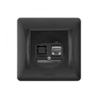 Розетка комп'ютерна VIDEX Binera VF-BNSK1PC6-BG CAT6 чорний графіт