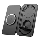 Зарядка Qi HOCO Triumph 3-in-1 travel folding wireless fast charger CQ13 |15W| Black