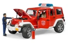 Машинка Bruder Пожежний Джип Jeep Wrangler Unlimited Rubicon з фігуркою 02528