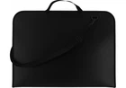 Портфель пластиковий А2 на блискавці з ременем чорний MX30040