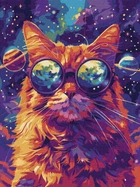 Картина по номерам 30х40см. Кот. Звездные очки ©art_selena_ua Идейка. KHO6651