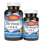 Жирні кислоти Carlson Омега-3 з Вітамінами D та K 700 мг Смак Лимону Elite Omega-3 + D&K 60+30 гелевих капсул