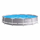 Каркасный круглый бассейн Intex 26712 с картриджным фильтром 366 х 366 х 76 см на 6503 л Серый
