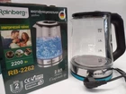 Чайник електричний скляний з LED підсвічуванням 2 л 2200 Вт Rainberg RB-2262 Pro Чорний