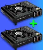 Газова плитка портативна з п'єзопідпалом Portable Gas Stove BK-167A + адаптер під балон плитка п'єзо в пластиковому кейсі набір з двох штук