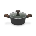 Кастрюля со стеклянной крышкой Fissman Cuisine с индукционным дном из алюминия с антипригарным покрытием TiPro 20х10см/2.6л(14592)