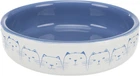 Миска Trixie для котів коротконосих порід, керамічна, 15 см, 300 мл (світло-синя/біла) (24770)