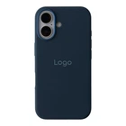 Чохол Premium Silicone Case Metal Buttons (AA) для iPhone 16 Колір Midnight Blue