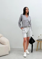 Жіночий в’язаний ажурний кардиган ARTKNIT L Сірий (ak35652)