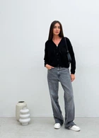 Жіночий в’язаний ажурний кардиган ARTKNIT S-M Чорний (ak35653)