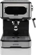 Кавоварка Gorenje ріжкова 1.5л, мелена, ручний капучинатор, нерж [ESCM15DBK]