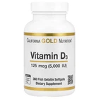 Витамины California Gold Nutrition Vitamin D3 125 mcg (5,000 IU) 360 капсул (535211)
