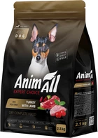 Полнорационный сухой корм AnimAll для взрослых собак малых пород со свежей индейкой и ягненком