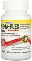 Залізо Nature's Plus Hema-Plex 60 жувальних таблеток