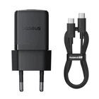 Сетевое зарядное устройство Baseus Palm Fast Charger 30W (1USB-C) + кабель Type-C to Type-C Cluster Black