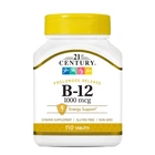 Витамин В12+ кальций, Vitamin B-12, 21st Century 1000 мкг, 110 таблеток