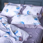 Наволочка с ушками MirSon Satin print Elit Azure Jay 70х70 см (2200005394366)