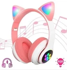 Бездротові навушники з котячими вушками та RGB підсвічуванням Cat VZV-23M Pink