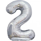 Фольгированная надувная цифра Pelican "2" серебро 100 см (831022)