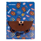 Папка A4 с 20 файлами с карманом Line Friends Brown YES, 492109
