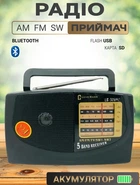 Радіоприймач Kipo КВ-308АС з живленням від мережі та батарейок Чорний 1875