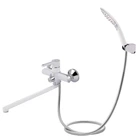 Смеситель для ванны с длинным изливом Qtap Grand WCR 005 однорычажный, латунь, белый/хром