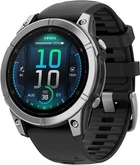 Смарт-годинник Garmin Fenix E 47mm AMOLED Stainless Steel with Black Silicone Band (010-03025-02/00)