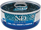 Влажный корм для кошек Farmina N&D Grain Free Ocean Cat Tuna, Cod, Shrimp & Pumpkin 70 г