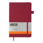Книга записная Buromax Tweed 125х195мм 96 листов в линию обложка из искусственной кожи бордовый (BM.291263-13)