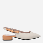 Sandały damskie slingback skórzane z zakrytymi palcami Venezia G128LEBEOBH006 39 (6UK) 25 cm Beżowe (5906140673812)