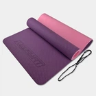 Килимок для йоги та фітнесу EasyFit TPE+TC 6мм двошаровий фіолетовий-рожевий