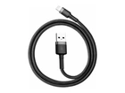 Кабель BASEUS Cafule Cable USB 2.4A 1m Gray+Black (CALKLF-BG1)