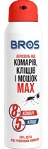 Репеллентное средство Bros Аэрозоль от комаров и клещей MAX, 90 мл