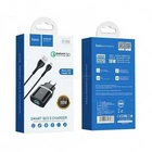 Мережевий зарядний пристрій з кабелем HOCO C12Q Smart QC3.0 charger set(Micro) 18W Black (6931474716279)