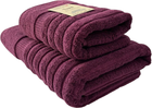 Набор 2 жаккардовых полотенец Lovely Svi Oxford Stripe в подарочном пакете 70х140+50х90 см Бургунди (6903911241095)