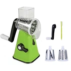Ручная кухонная овощерезка для дома Tabletop Drum Grater зеленая