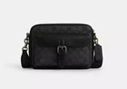 Чоловіча сумка Coach Warner Crossbody Bag In Signature Canvas чорна
