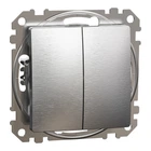 Выключатель двухклавишный матовый алюминий Sedna Elements Schneider Electric SDD170105