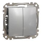 Переключатель двухклавишный алюминий Sedna Design Schneider Electric SDD113108
