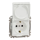 Розетка с заземленной крышкой и шторками IP44 белая Sedna Design & Elements SDD211024
