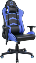 Игровое кресло GameMax нагрузка до 120кг экокожа Black/Blue (GCR09 Blue)