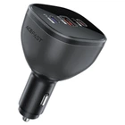 Автомобильное зарядное устройство 165W, 3 порта USB-C/USB-A, быстрая зарядка, защита, черный