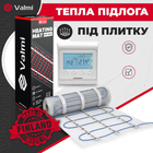 Тепла підлога Valmi 1,5 м² /300Ват/ 200Вт/м² тонкий гріючий кабельний мат під плитку з програмованим терморегулятором E 51