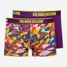 Набір трусів боксерів чоловічих бавовняних 2 шт Henderson Spin 42621-MLC 2XL Фіолетовий/Різнокольоровий (5903972379622)