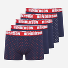 Набір трусів боксерів чоловічих бавовняних 5 шт Henderson Ohio 43182-MLC M Темно-синій/Червоний (5903972519905)