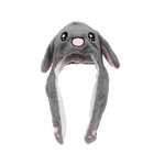 Светящаяся шапка Pikachu toys soft toys with led Пикачу с двигающими ушками СЕРАЯ