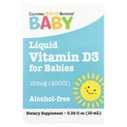 Вітамін Д, Liquid Vitamin D3 for Babies, California GOLD Nutrition, 400 МО, 10 мл